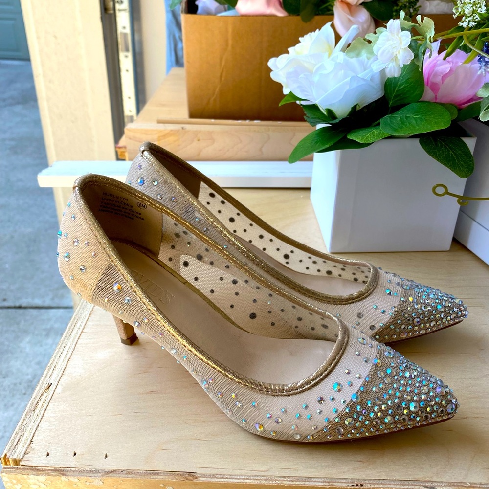 David’s Bridal kitten wedding heels